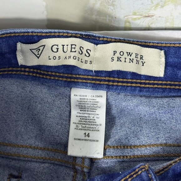 Guess Los Angeles Power Skinny Jeans Womens Blue Denim Outdoor Comfort Size 14 - Picture 13 of 16